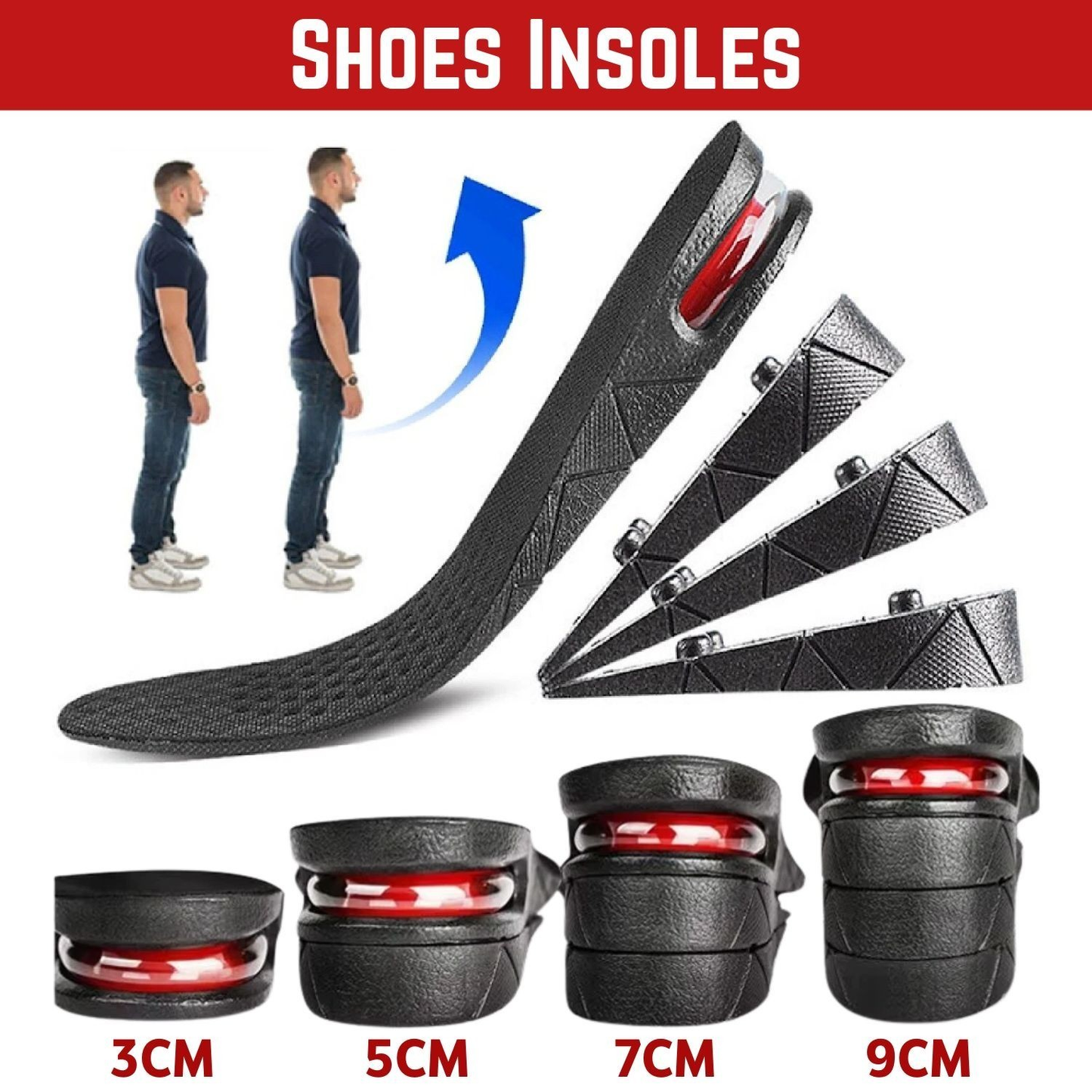 Air Cushion Height Increase Shoe Insoles (1 Pair)