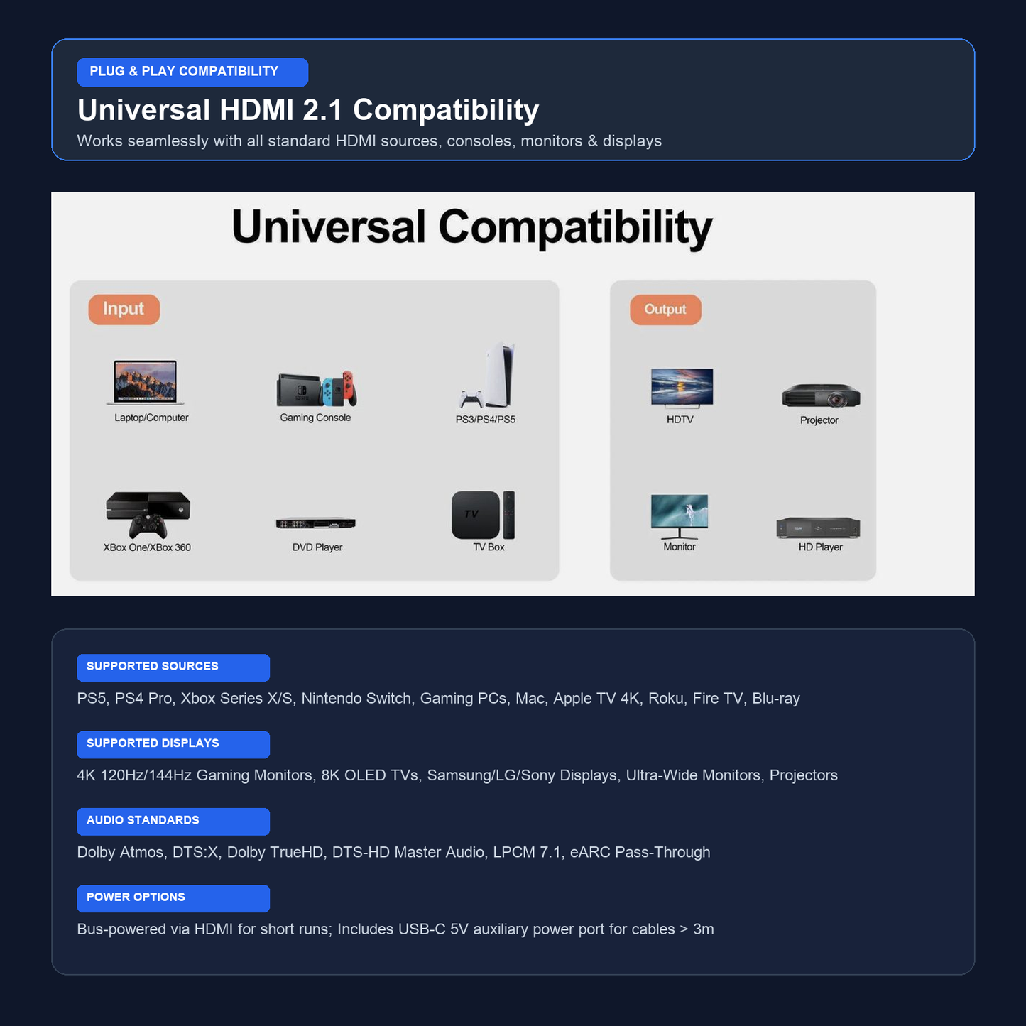HDMI 2.1 Bi-Directional Switch 8K 60Hz 4K 120Hz | NZ Stock