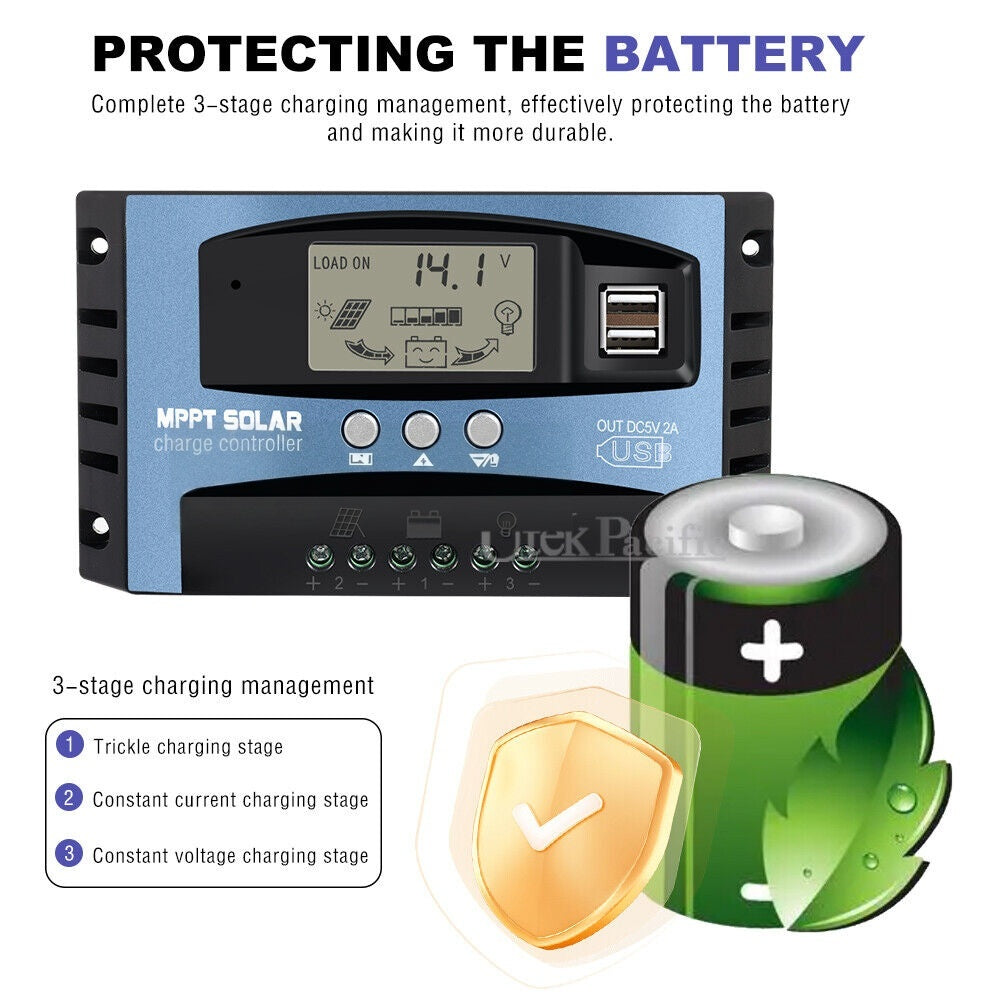 30A MPPT Solar Charge Controller 12V/24V Dual USB NZ Stock
