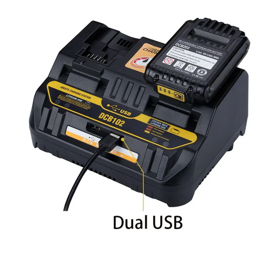 Compatible DEWALT DCB102-XE DUAL PORT USB Li-ion Multivoltage Charger