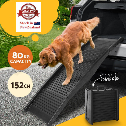 Dog Ramp For Car Pet Dog Stairs Steps Ladder Travel Foldable Portable SUV