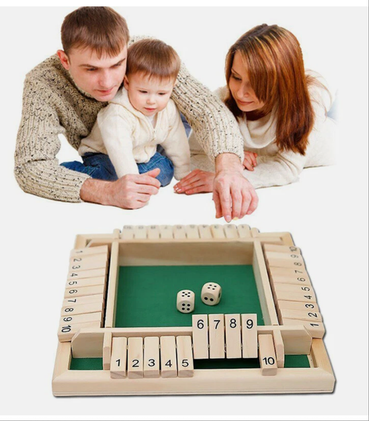 Shut the Box Game Wooden Board Number Drinking Dice Toy Family Traditional