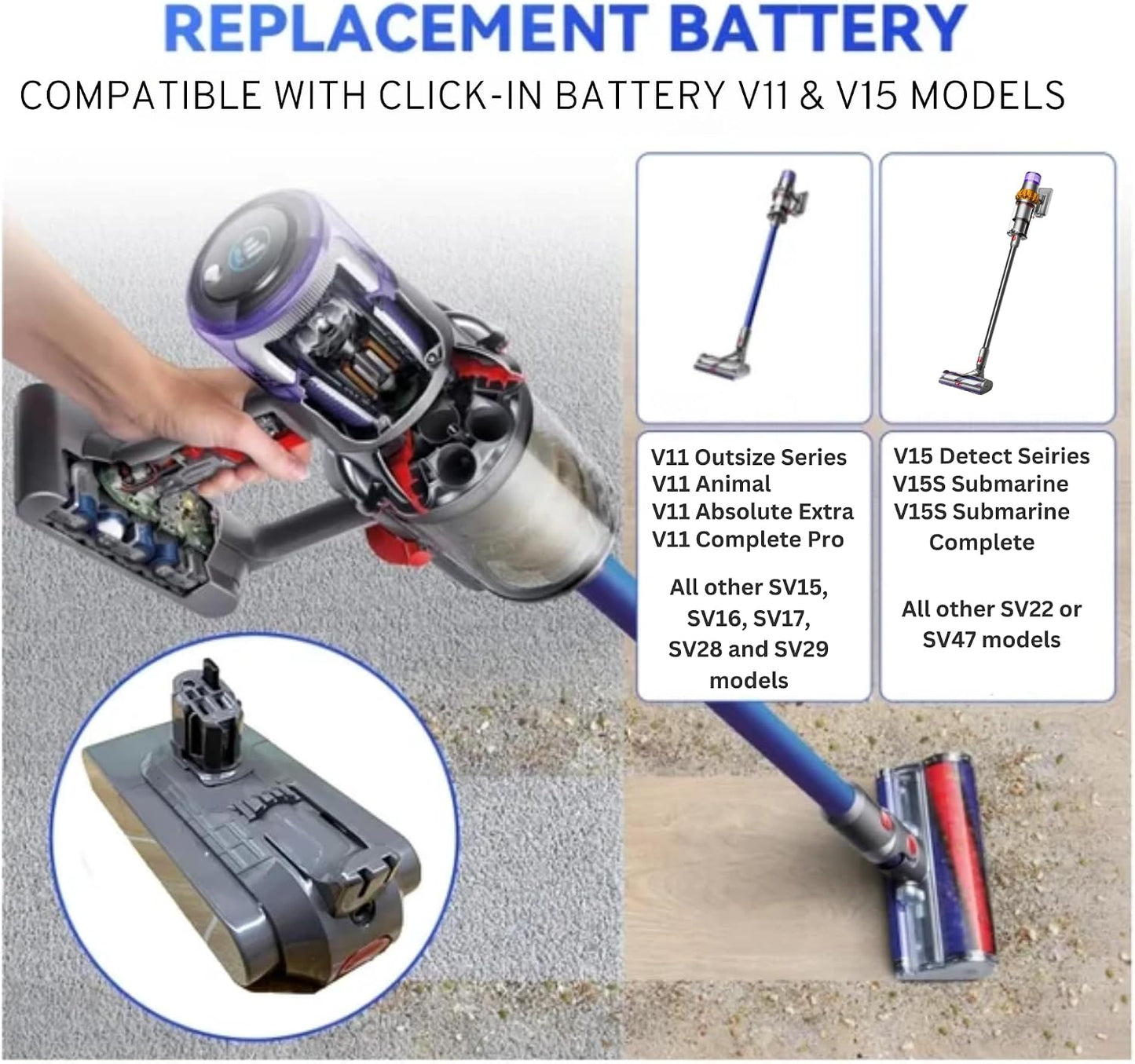 Dyson V11 V15 Outsize Click-In Battery 4800mAh  | NZ Stock