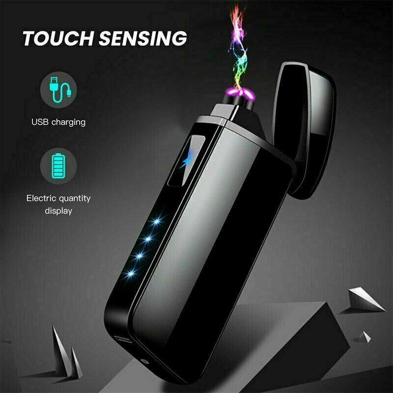 Dual Arc Plasma Lighter Electric Flameless Windproof USB Rechargeable ...