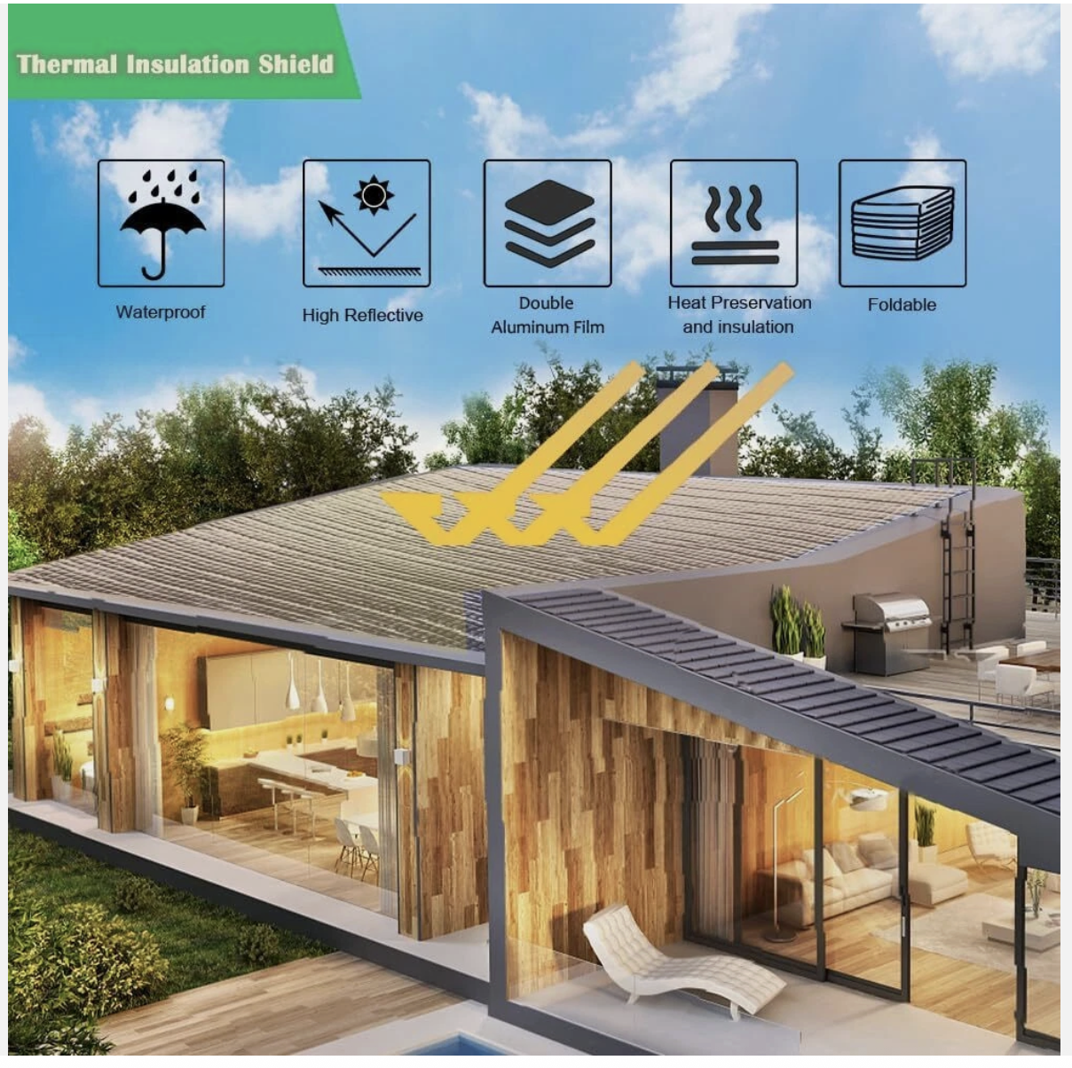 10*1.2M Foil Bubble Insulation Cooling Air reflective Foil For Roof/Car