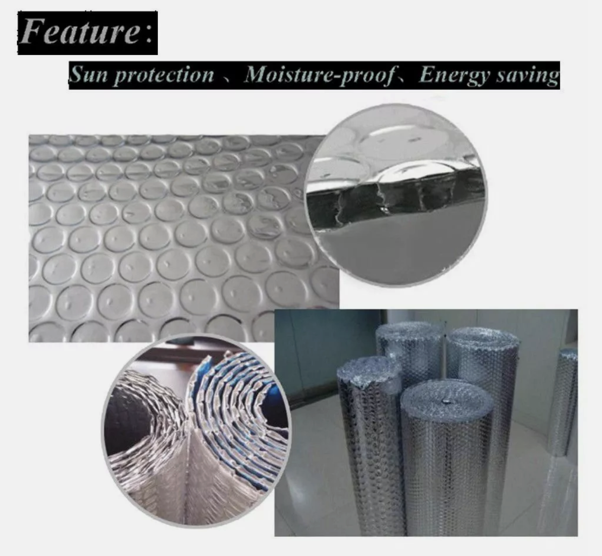 10*1.2M Foil Bubble Insulation Cooling Air reflective Foil For Roof/Car