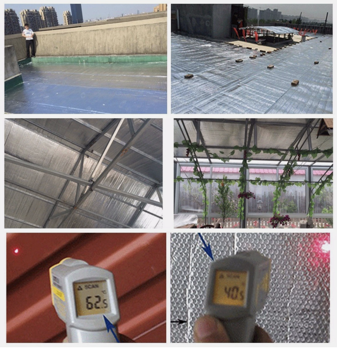 10*1.2M Foil Bubble Insulation Cooling Air reflective Foil For Roof/Car