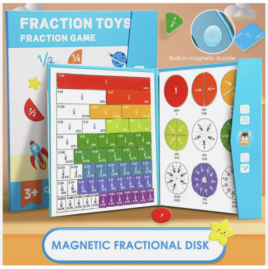 Magnetic Fraction Puzzles for Math Mastery Montessori Cognitive Educational Toy