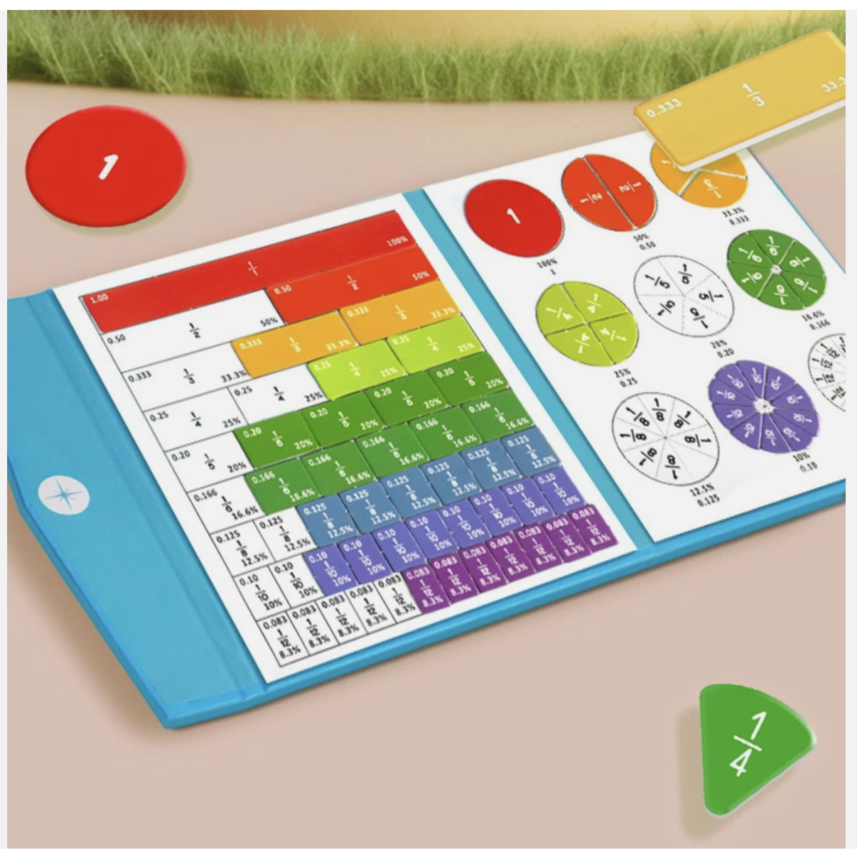 Magnetic Fraction Puzzles for Math Mastery Montessori Cognitive Educational Toy