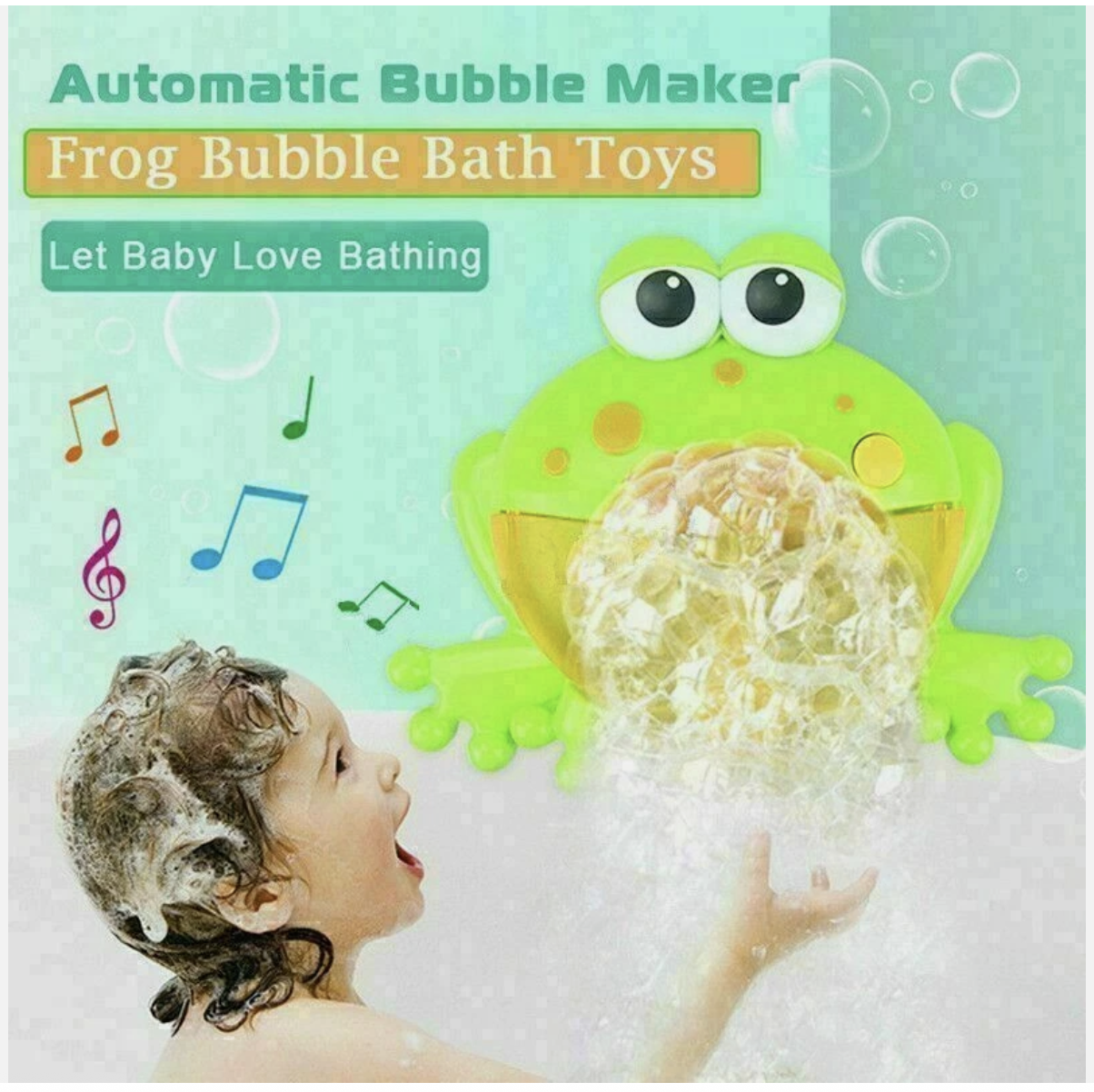 BABY BUBBLE MAKER CRAB FROG SHOWER MACHINE BLOWER FUN BATH MUSIC PLAY KIDS TOY