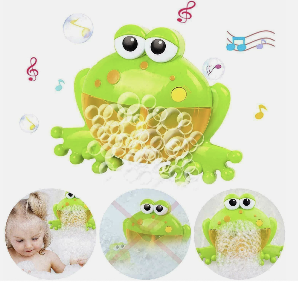 BABY BUBBLE MAKER CRAB FROG SHOWER MACHINE BLOWER FUN BATH MUSIC PLAY KIDS TOY