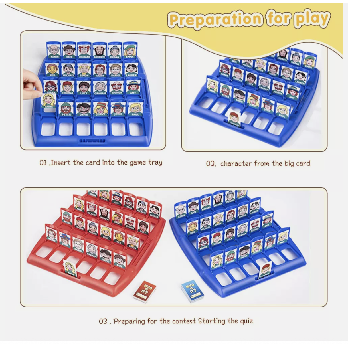 Who is It Family Board Game Guessing Game Kids Children Party Funny Toy Gift