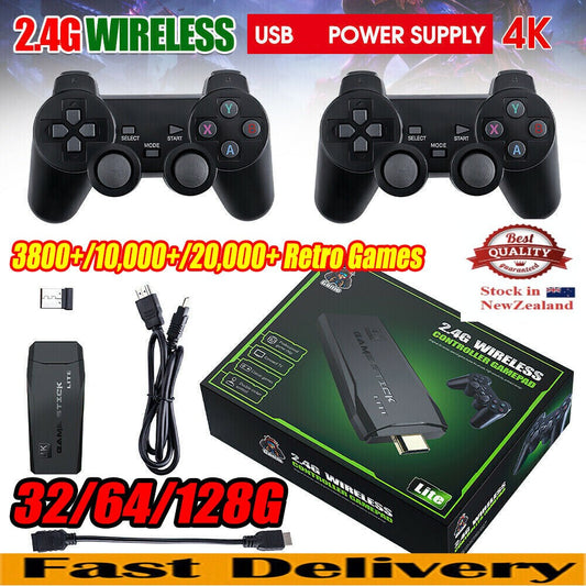 20000+ 4K HDMI TV Video Game Stick Retro Gaming Console w/ 2 Wireless Controller