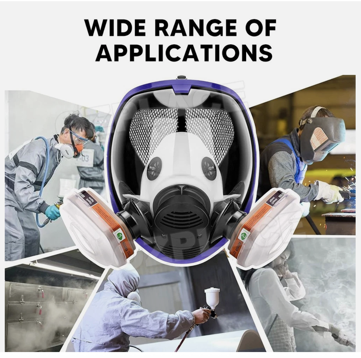 15 In 1 Full Face Respirator Mask Respirator Mask for Dust Paint Spray Reusable