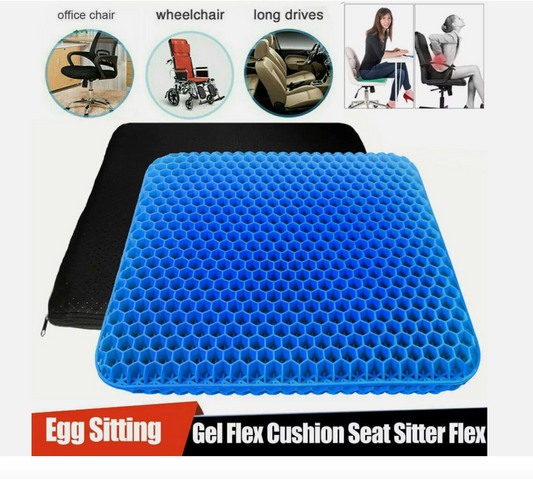 2Layer Gel Honeycomb Seat Comfort Cushion Flex Back Spine Pain Relief Car Office