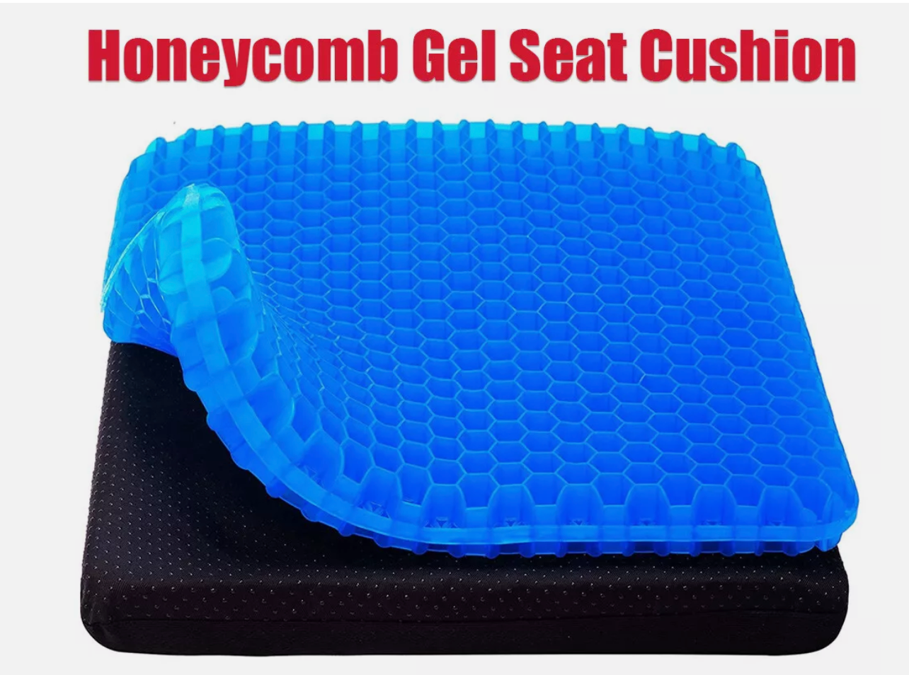 2Layer Gel Honeycomb Seat Comfort Cushion Flex Back Spine Pain Relief Car Office
