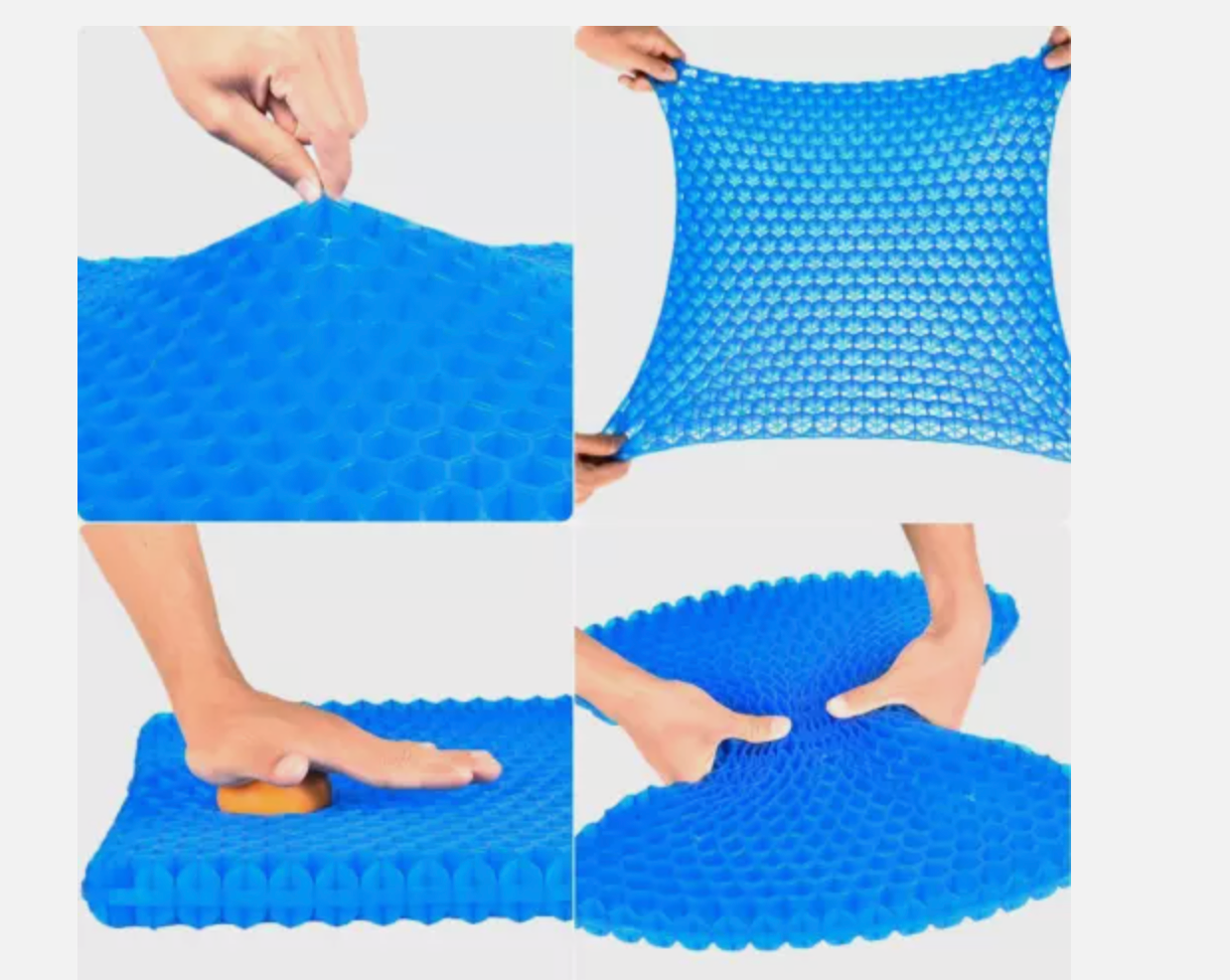 2Layer Gel Honeycomb Seat Comfort Cushion Flex Back Spine Pain Relief Car Office