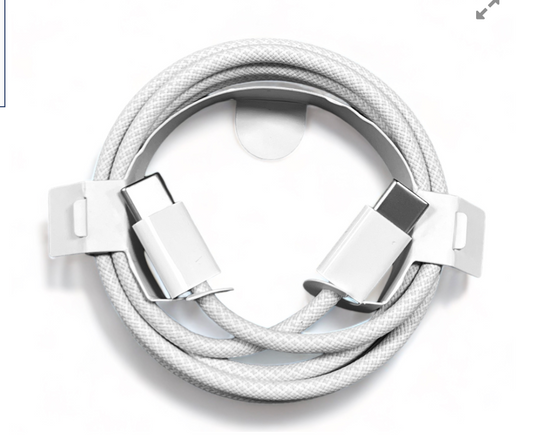 Genuine Apple IPhone 15 Series USB C To USB C Cable Braided-1m White