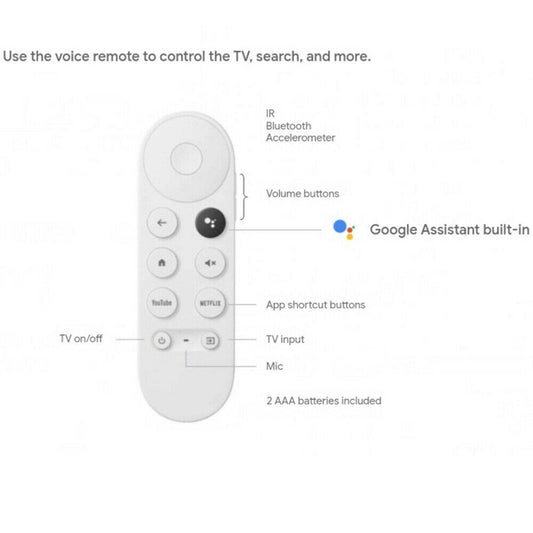 New Replacement For Chromecast With Google TV Voice Bluetooth IR Remote Control