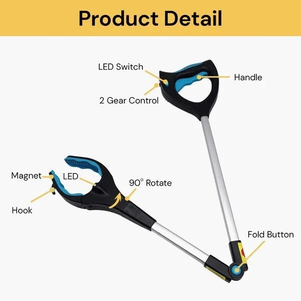 Heavy duty foldable grabber reacher tool - detail view 11