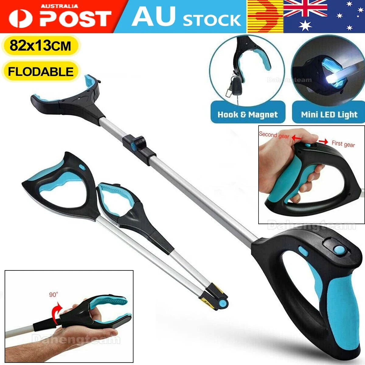 Heavy duty foldable grabber reacher tool - detail view 1