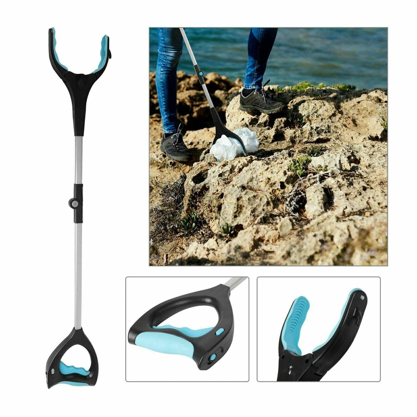 Heavy duty foldable grabber reacher tool - detail view 3