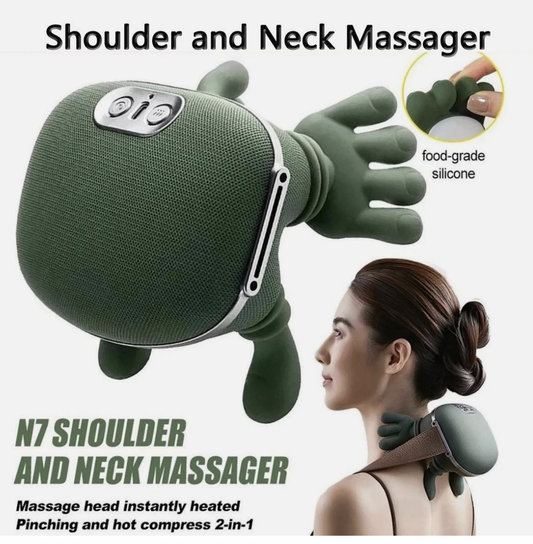 Neck Shoulder Massager, Electric Heated Kneading Back Massager Pain Relief