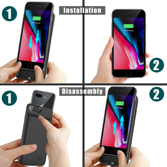 iPhone 6 6S 7 8 SE 2020 External Battery Charger Case Power Bank Charging Cover