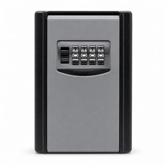 4-Digit Outdoor Wall-Mounted Key Safe Lock Box – Weather-Resistant Grey