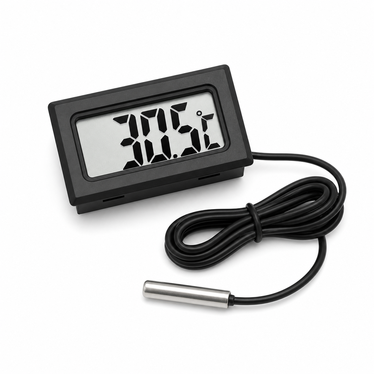 LCD digital thermometer with sensor probe