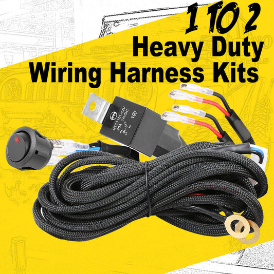 Wiring Loom Harness Kit Fuse Relay Switch 40A 12V For LED Work Driving Light Bar