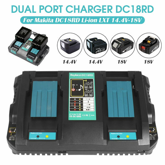 NEW DC18RD Dual Port Battery Charger FOR Makita 18V Li-ion LXT Battery