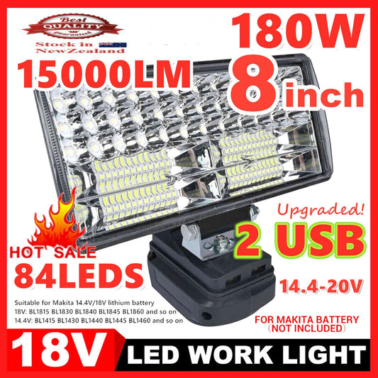8'' LED Work Light Torch Camping Workshop Flashlights For Makita Battery