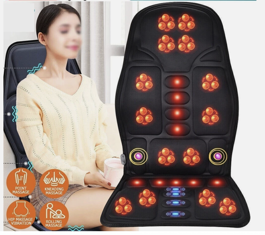 Electric Massage Chair Cushion with Heat & Vibration | For Car, Home & Office