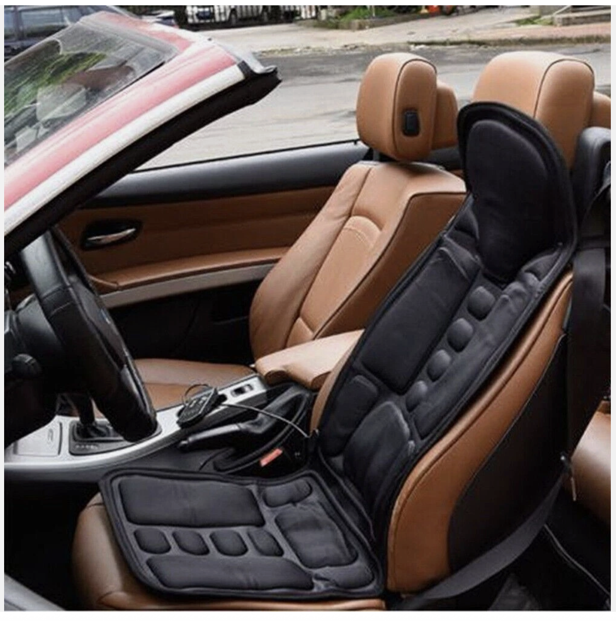Electric Massage Chair Cushion with Heat & Vibration | For Car, Home & Office