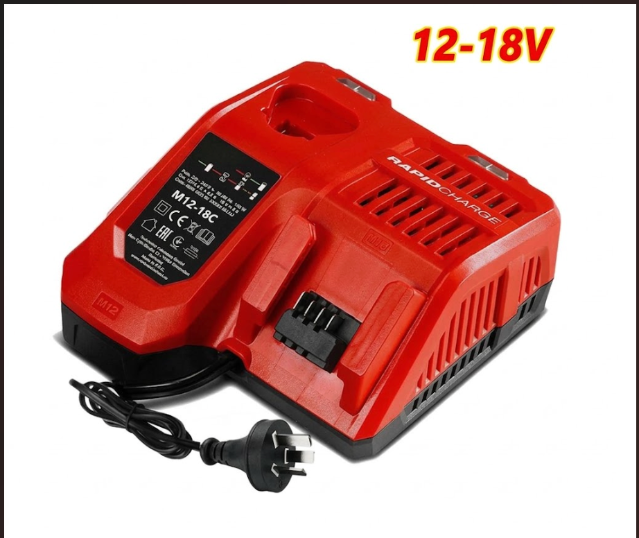 Replacement M12 & M18 Dual Rapid Charger Compatible with Milwaukee 12V-18V Li-ion 48-59-1812 | NZ Stock