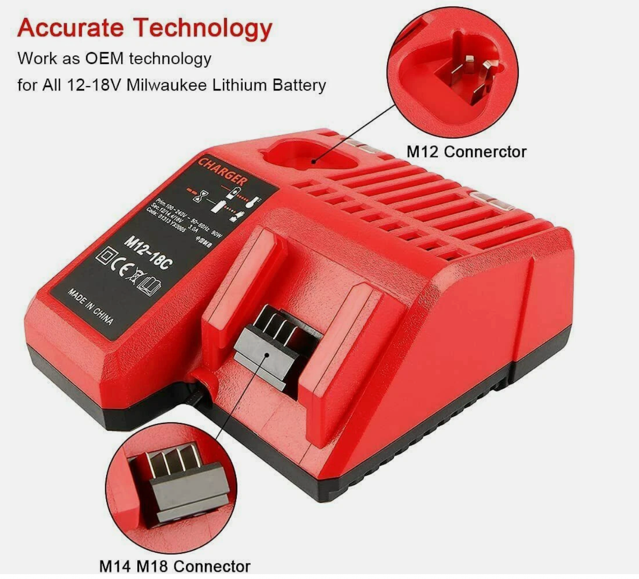 Replacement M12 & M18 Dual Rapid Charger Compatible with Milwaukee 12V-18V Li-ion 48-59-1812 | NZ Stock
