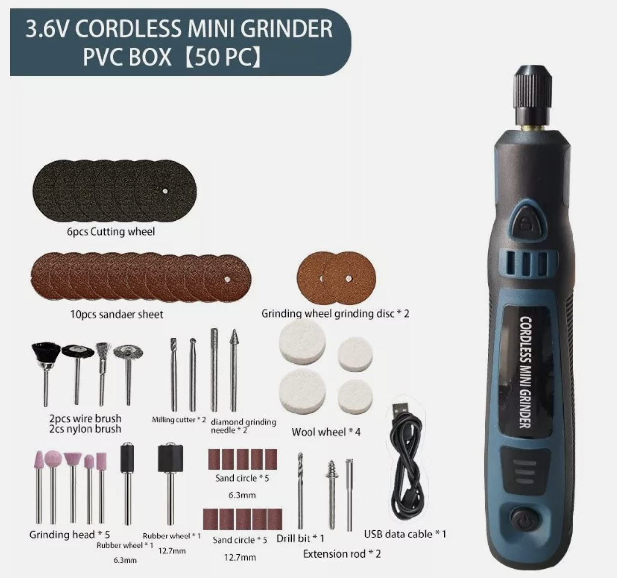 Cordless Rechargeable Electric Mini Drill Grinder Engraving Pen Rotary Tool Kit