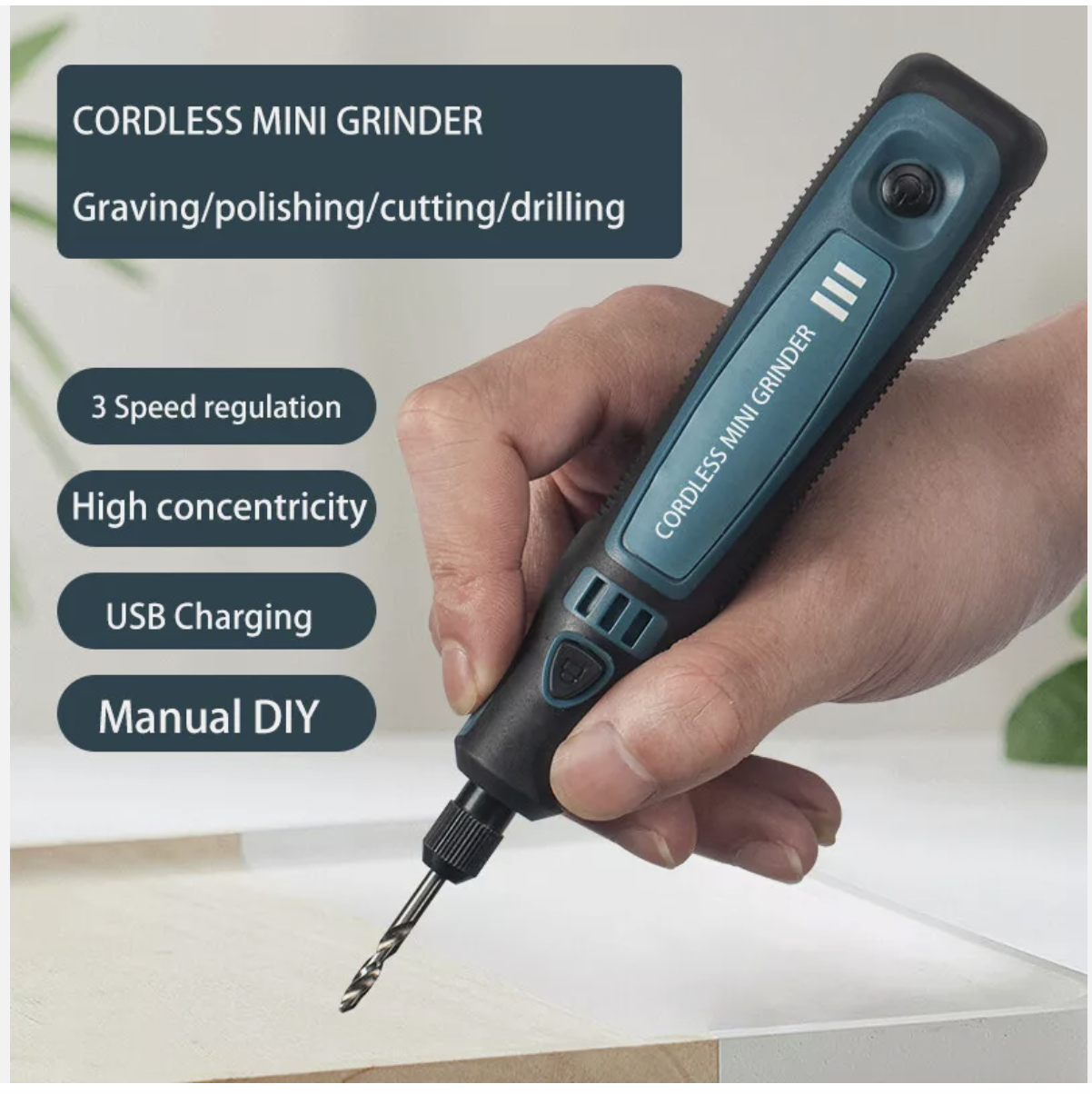 Cordless Rechargeable Electric Mini Drill Grinder Engraving Pen Rotary Tool Kit