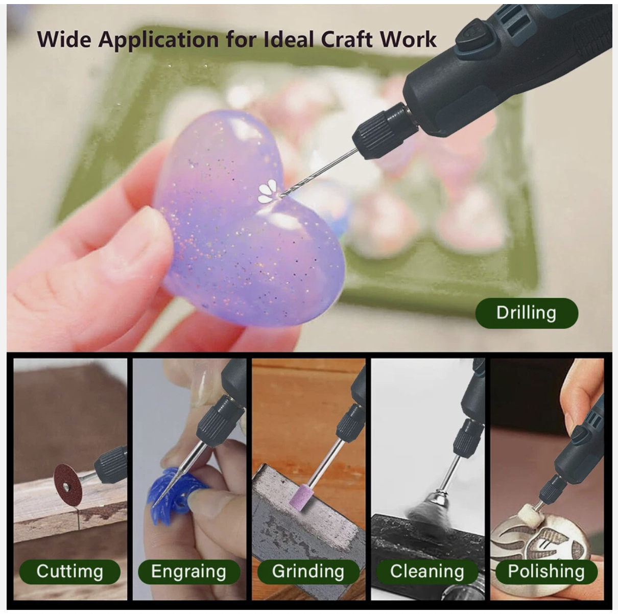 Cordless Rechargeable Electric Mini Drill Grinder Engraving Pen Rotary Tool Kit