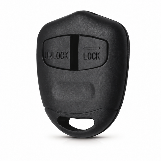 Black two-button replacement key remote case shell compatible with Mitsubishi vehicles