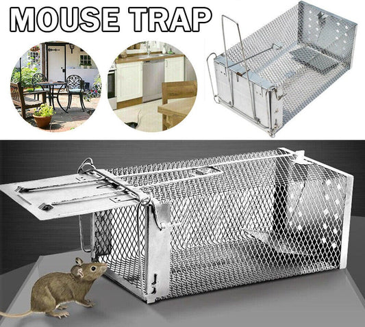 Humane Rat Trap Cage Live Animal Catch Pest Rodent Mouse Bait Control Box