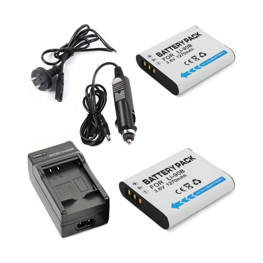 Olympus LI-90B LI90B LI-92B LI92B Lithum Ion Rechargeable Battery and Charger