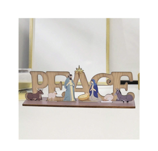 Wooden Ornament - Peace