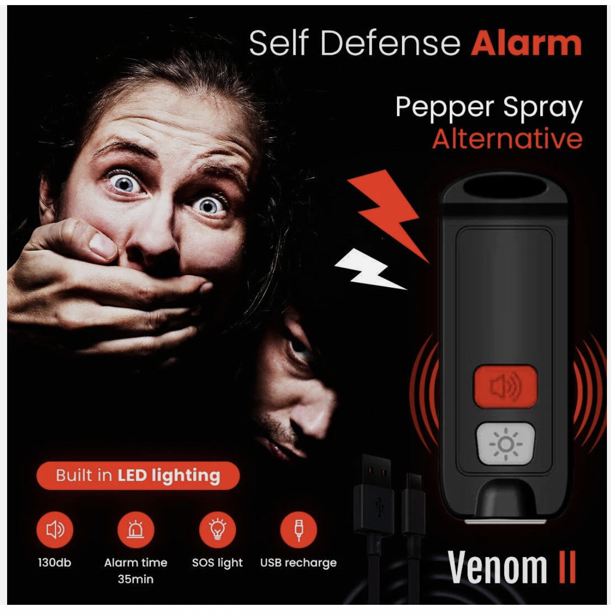 Personal Protection Attack Alarm A Premium Device Packs A Powerful 130DB Punch
