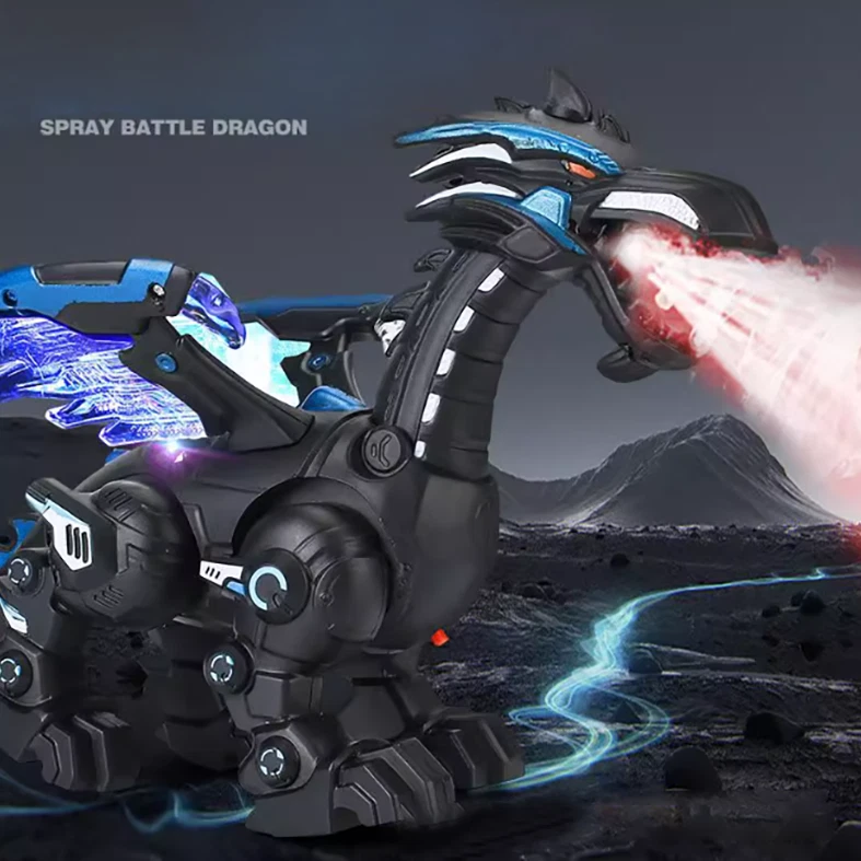 Electric Mist Spraying Robot Dragon Toy | Walking Dinosaur with Lights & Roar