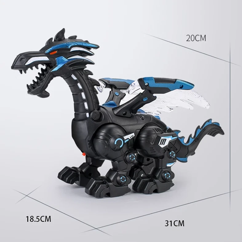 Electric Mist Spraying Robot Dragon Toy | Walking Dinosaur with Lights & Roar