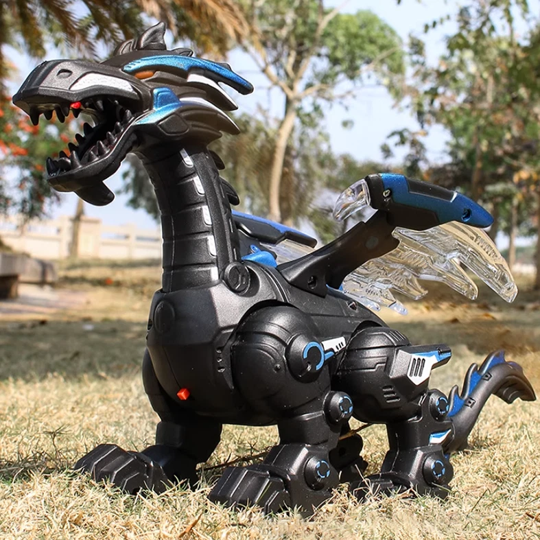 Electric Mist Spraying Robot Dragon Toy | Walking Dinosaur with Lights & Roar