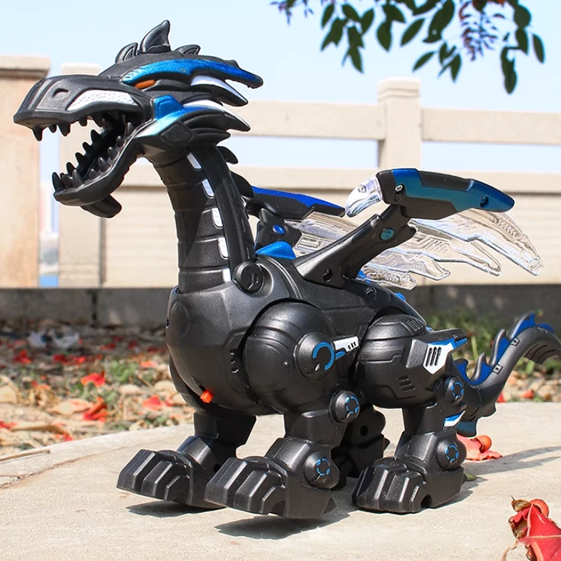 Electric Mist Spraying Robot Dragon Toy | Walking Dinosaur with Lights & Roar
