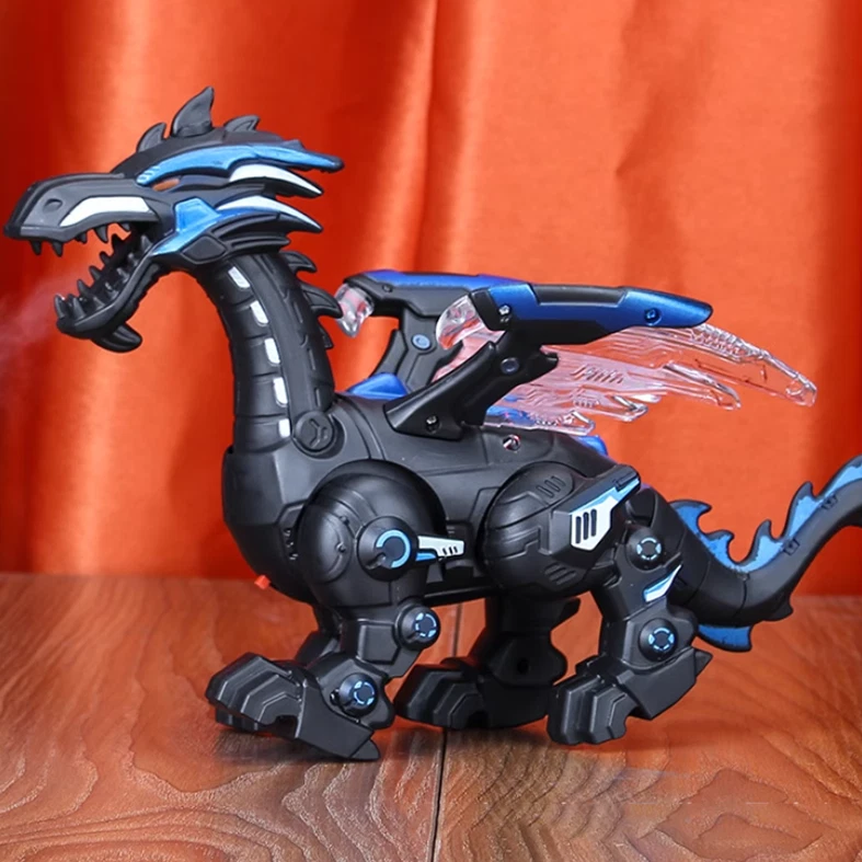 Electric Mist Spraying Robot Dragon Toy | Walking Dinosaur with Lights & Roar